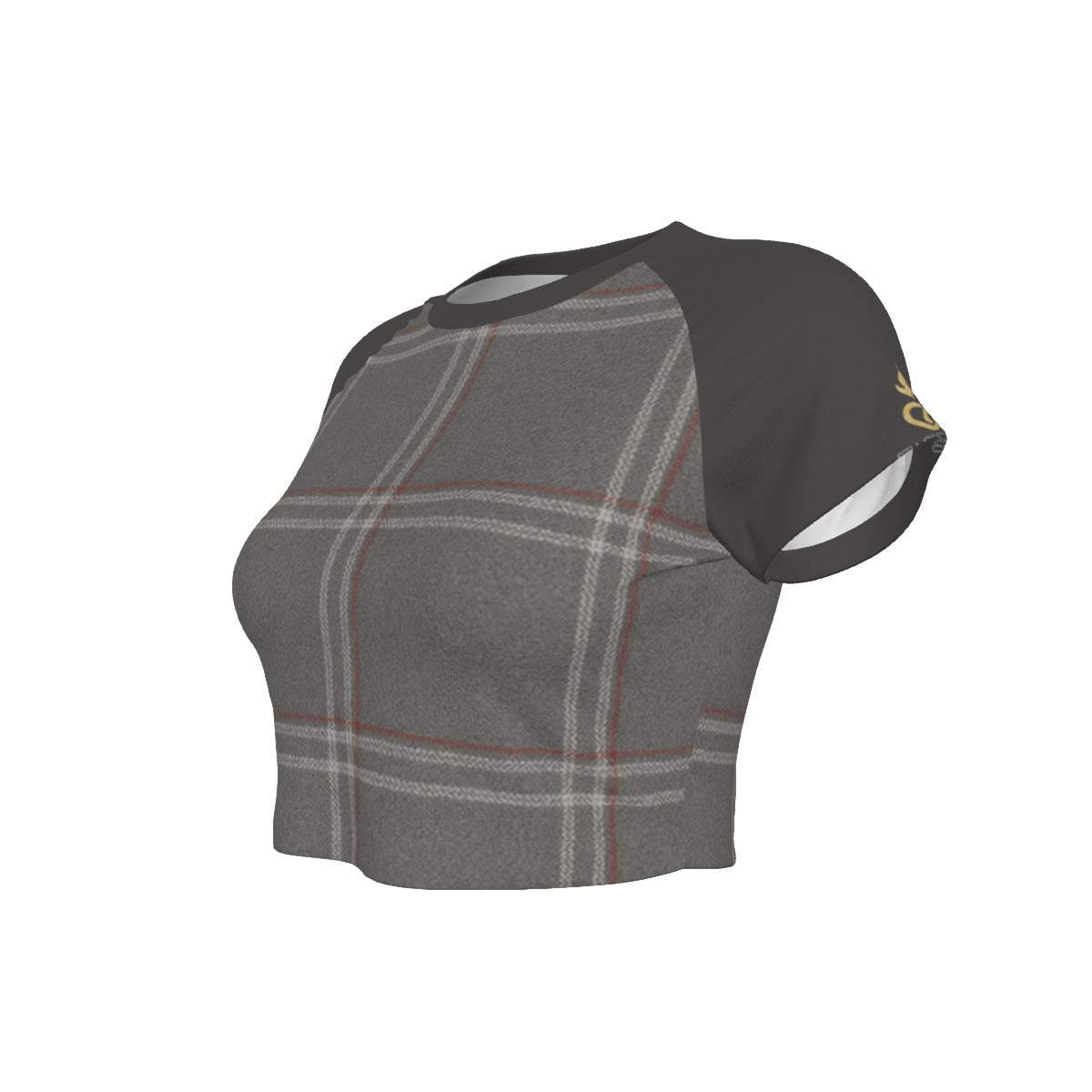 Boss Lady™ Crop Tee (Gray Hustle Plaid Edition)