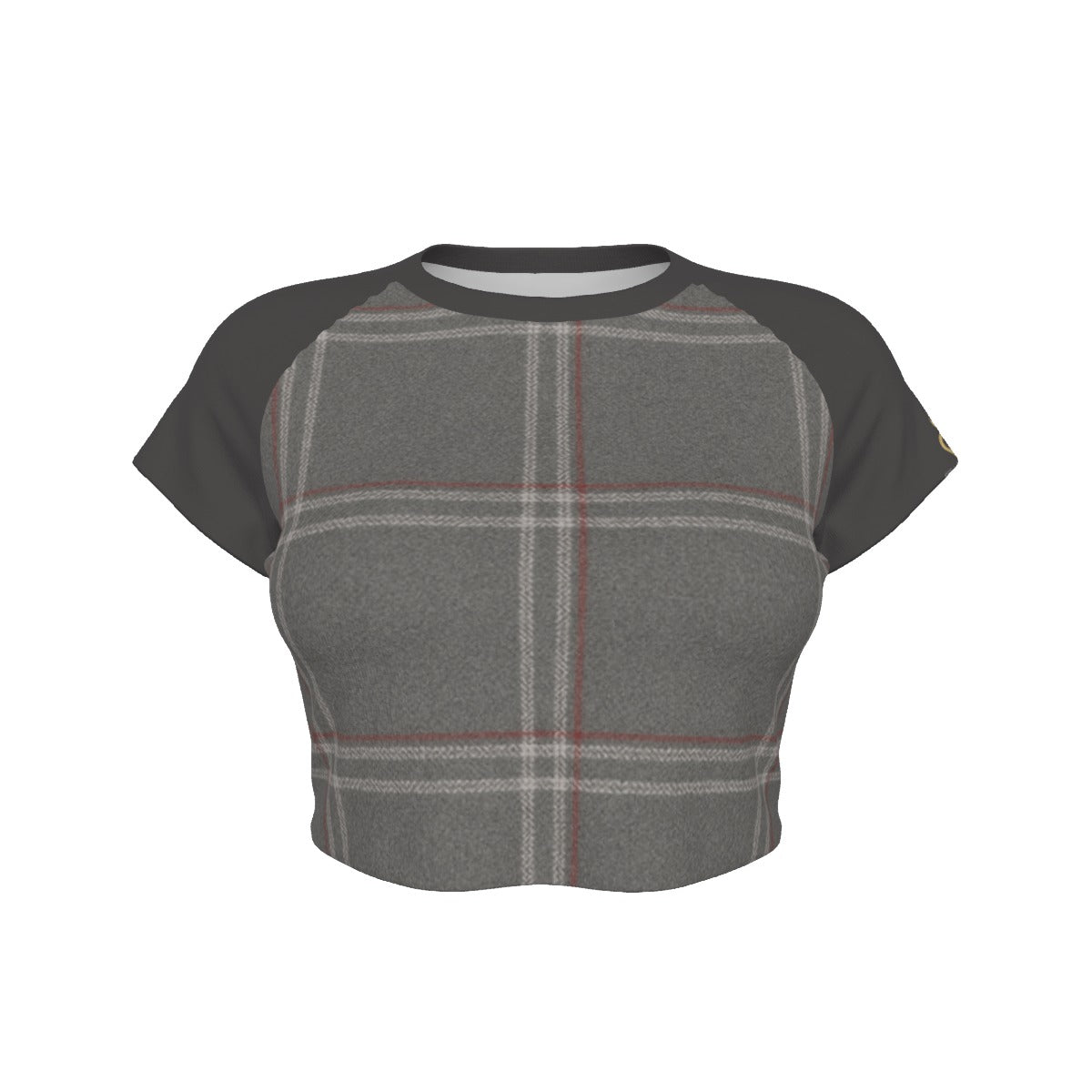Boss Lady™ Crop Tee (Gray Hustle Plaid Edition)