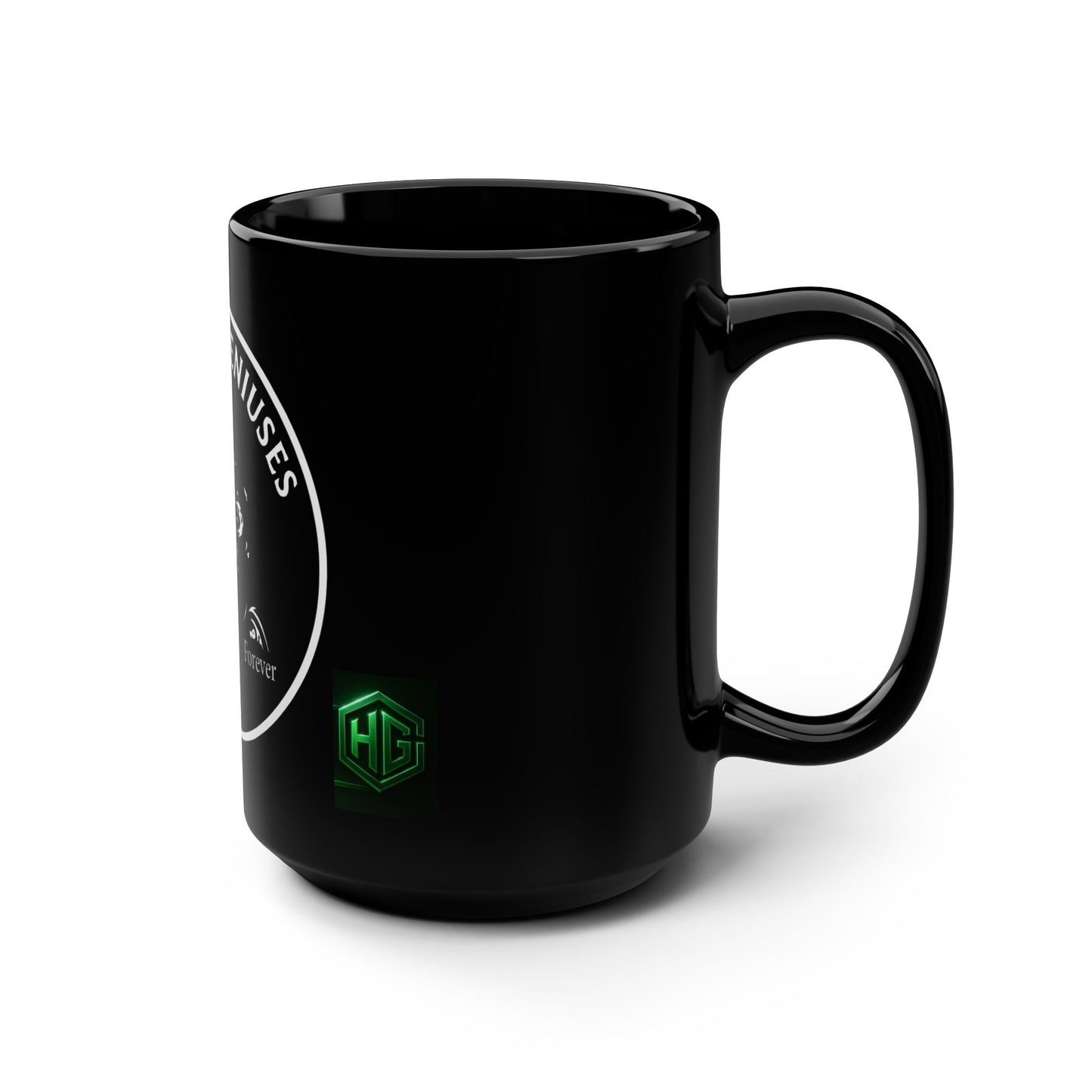 Hustle Geniuses Black Mug | 15oz Coffee Cup, Motivational Gift, Office Decor, Hustle Culture, Entrepreneur Mug