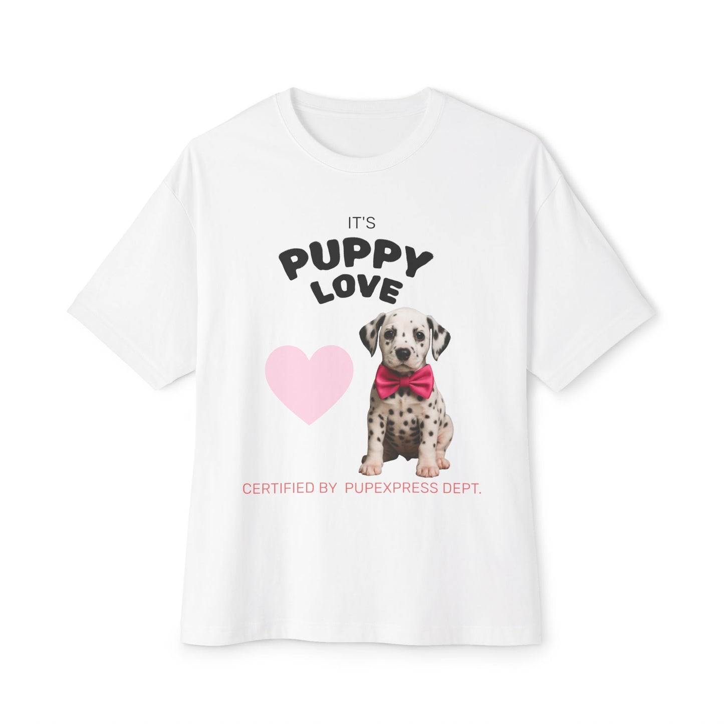 Puppy Love Unisex Boxy Tee, Cute Pet T-Shirt, Dog Lover Gift, Casual Oversized Top, Anniversary, Birthday, Animal Lover Apparel