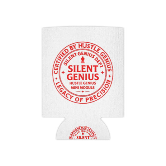 Silent Genius Can Cooler, Funny Drink Sleeve, Party Accessory, Gift for Dad, Tailgate Essential, Graduation Gift, Quirky Beverage Holder