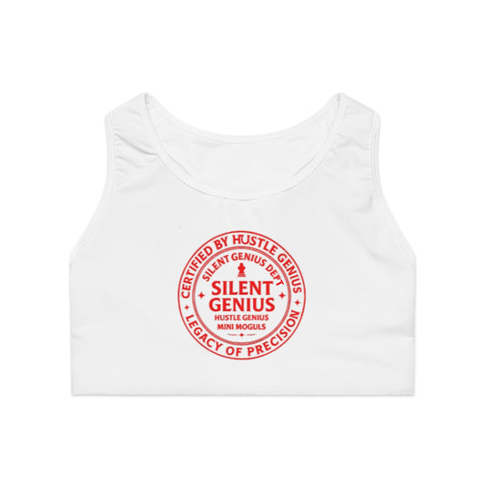 Sports Bra - Silent Genius Athletic Wear, Workout Gear, Fitness Apparel, Motivational Sportswear, Gym Top