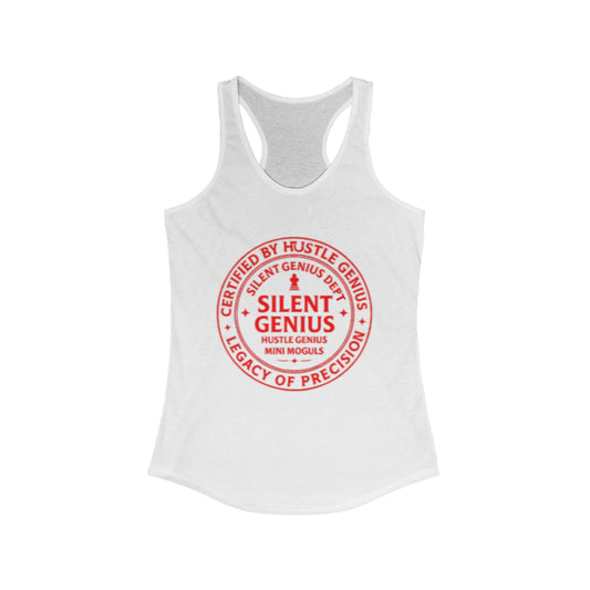 Silent Genius Racerback Tank - Perfect for Workout, Casual Outings, Gift for Motivated Women, Gym Apparel, Everyday Wear