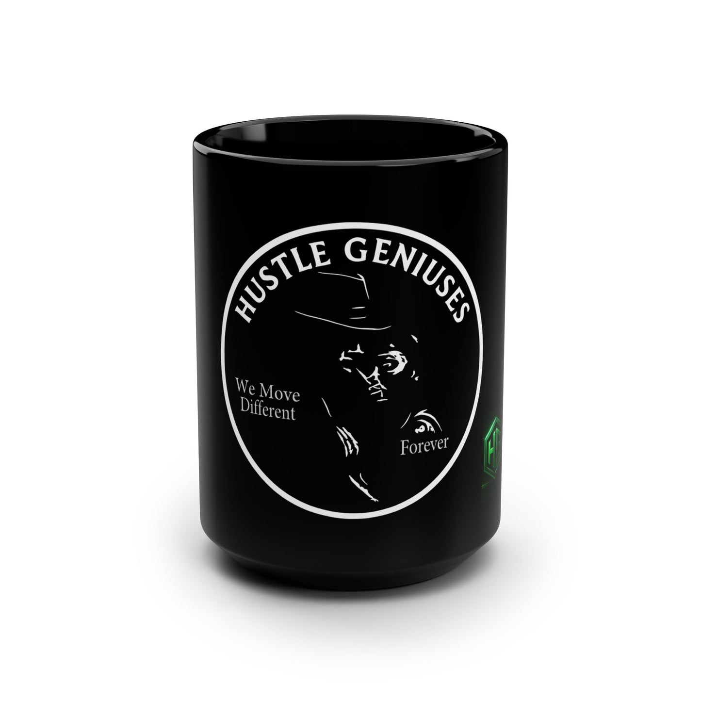 Hustle Geniuses Black Mug | 15oz Coffee Cup, Motivational Gift, Office Decor, Hustle Culture, Entrepreneur Mug
